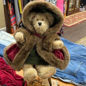 Boyds Bears Plush Teddy with Brown and Red Coat